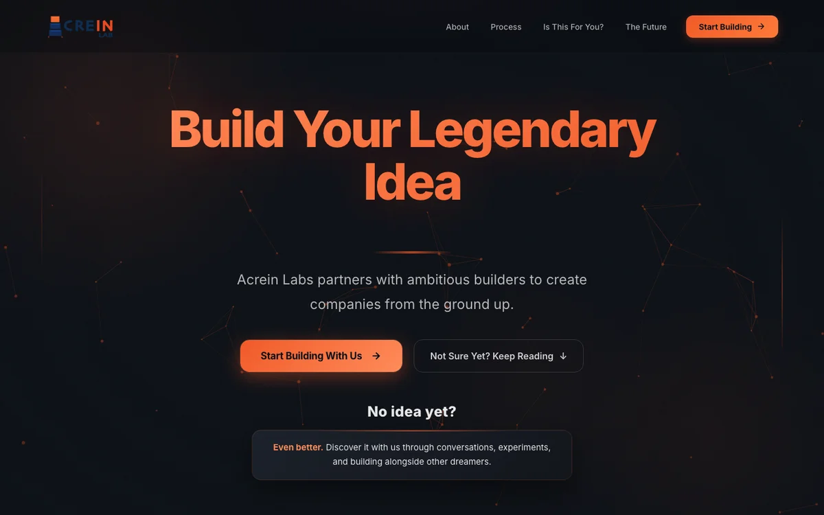 Acrein Lab homepage preview